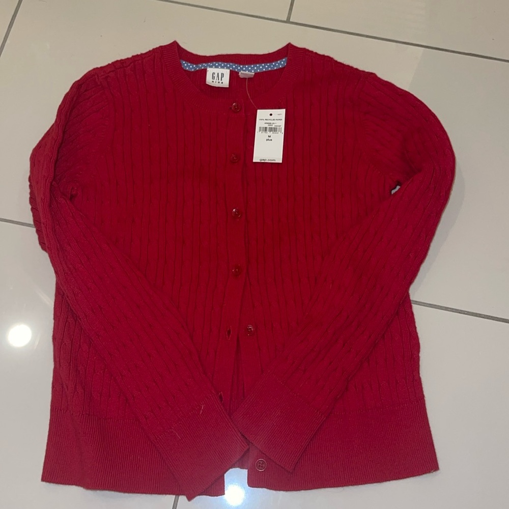 Girls Gap Kids Red Cable Cardigan. BNWT size M plus